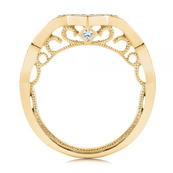 18k Yellow Gold 18k Yellow Gold Custom Contour Diamond Wedding Band - Front View - 105765