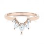 18k Rose Gold 18k Rose Gold Custom Contoured Pear Diamond Wedding Ring - Flat View -  104982 - Thumbnail
