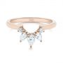 14k Rose Gold 14k Rose Gold Custom Contoured Pear Diamond Wedding Ring - Flat View -  104982 - Thumbnail