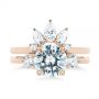 18k Rose Gold 18k Rose Gold Custom Contoured Pear Diamond Wedding Ring - Top View -  104982 - Thumbnail