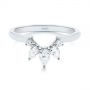 14k White Gold 14k White Gold Custom Contoured Pear Diamond Wedding Ring - Flat View -  104982 - Thumbnail