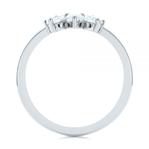 14k White Gold 14k White Gold Custom Contoured Pear Diamond Wedding Ring - Front View - 104982