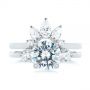 18k White Gold 18k White Gold Custom Contoured Pear Diamond Wedding Ring - Top View -  104982 - Thumbnail