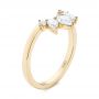 14k Yellow Gold Custom Contoured Pear Diamond Wedding Ring - Three-Quarter View -  104982 - Thumbnail