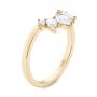 14k Yellow Gold Custom Contoured Pear Diamond Wedding Ring - Three-Quarter View -  104982 - Thumbnail