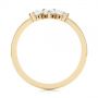 14k Yellow Gold Custom Contoured Pear Diamond Wedding Ring - Front View -  104982 - Thumbnail