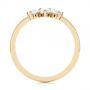 14k Yellow Gold Custom Contoured Pear Diamond Wedding Ring - Front View -  104982 - Thumbnail