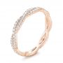 14k Rose Gold 14k Rose Gold Custom Criss Cross Diamond Wedding Band - Three-Quarter View -  104743 - Thumbnail