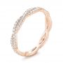 18k Rose Gold 18k Rose Gold Custom Criss Cross Diamond Wedding Band - Three-Quarter View -  104743 - Thumbnail