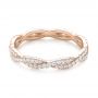 18k Rose Gold 18k Rose Gold Custom Criss Cross Diamond Wedding Band - Flat View -  104743 - Thumbnail