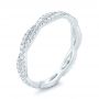 14k White Gold Custom Criss Cross Diamond Wedding Band - Three-Quarter View -  104743 - Thumbnail
