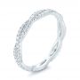 18k White Gold 18k White Gold Custom Criss Cross Diamond Wedding Band - Three-Quarter View -  104743 - Thumbnail