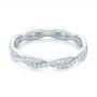 14k White Gold Custom Criss Cross Diamond Wedding Band - Flat View -  104743 - Thumbnail