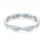 18k White Gold 18k White Gold Custom Criss Cross Diamond Wedding Band - Flat View -  104743 - Thumbnail