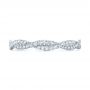 14k White Gold Custom Criss Cross Diamond Wedding Band - Top View -  104743 - Thumbnail