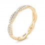 18k Yellow Gold 18k Yellow Gold Custom Criss Cross Diamond Wedding Band - Three-Quarter View -  104743 - Thumbnail