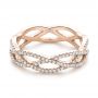 18k Rose Gold 18k Rose Gold Custom Diamond Criss-cross Wedding Band - Flat View -  102233 - Thumbnail