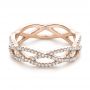 14k Rose Gold 14k Rose Gold Custom Diamond Criss-cross Wedding Band - Flat View -  102233 - Thumbnail