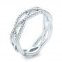 18k White Gold 18k White Gold Custom Diamond Criss-cross Wedding Band - Three-Quarter View -  102233 - Thumbnail