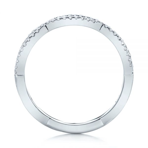  Platinum Platinum Custom Diamond Criss-cross Wedding Band - Front View -  102233