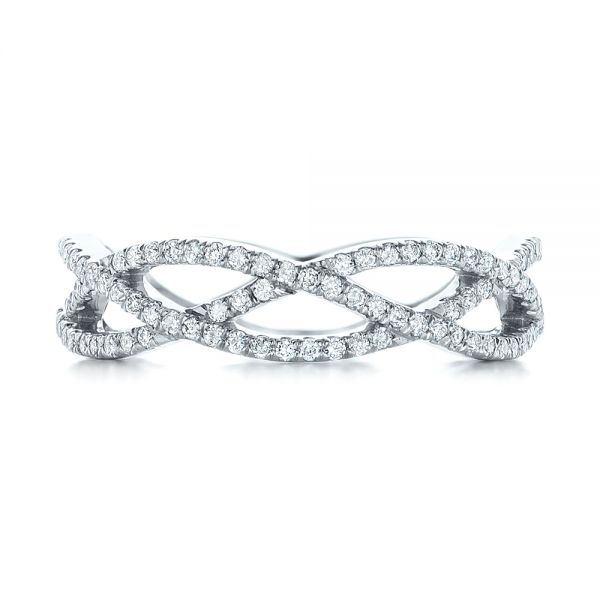  Platinum Platinum Custom Diamond Criss-cross Wedding Band - Top View -  102233