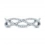 18k White Gold 18k White Gold Custom Diamond Criss-cross Wedding Band - Top View -  102233 - Thumbnail