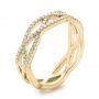 14k Yellow Gold 14k Yellow Gold Custom Diamond Criss-cross Wedding Band - Three-Quarter View -  102233 - Thumbnail