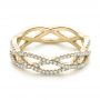 18k Yellow Gold 18k Yellow Gold Custom Diamond Criss-cross Wedding Band - Flat View -  102233 - Thumbnail