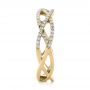 18k Yellow Gold 18k Yellow Gold Custom Diamond Criss-cross Wedding Band - Side View -  102233 - Thumbnail