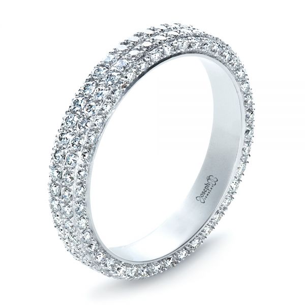  Platinum Custom Diamond Eternity Band - Three-Quarter View -  1392