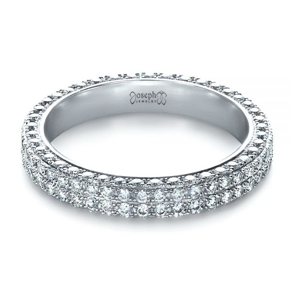  Platinum Custom Diamond Eternity Band - Flat View -  1392