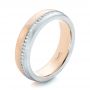 14k Rose Gold And 14K Gold Custom Diamond Eternity Two-tone Wedding Band - Three-Quarter View -  102133 - Thumbnail