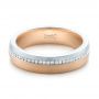 14k Rose Gold And 14K Gold Custom Diamond Eternity Two-tone Wedding Band - Flat View -  102133 - Thumbnail