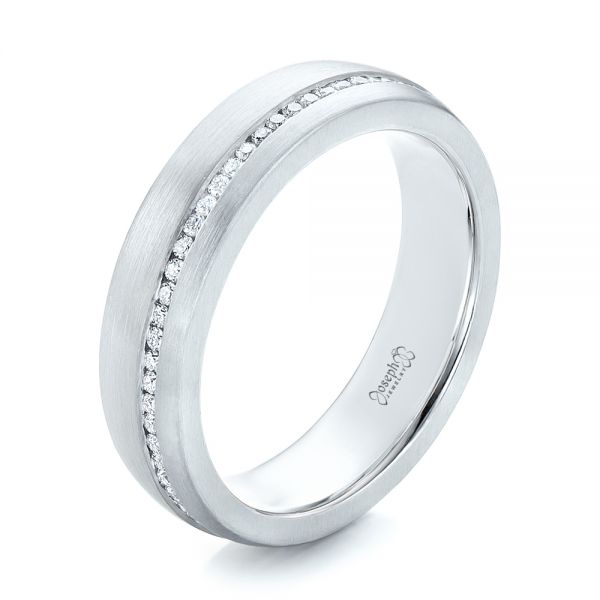 Platinum And 14K Gold Platinum And 14K Gold Custom Diamond Eternity Two-tone Wedding Band - Three-Quarter View - 102133