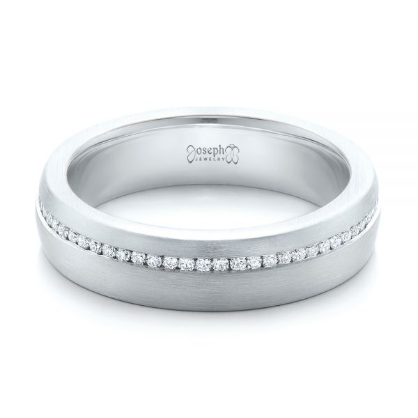 18k White Gold And Platinum 18k White Gold And Platinum Custom Diamond Eternity Two-tone Wedding Band - Flat View -  102133