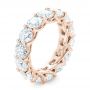 18k Rose Gold 18k Rose Gold Custom Diamond Eternity Wedding Band - Three-Quarter View -  102342 - Thumbnail