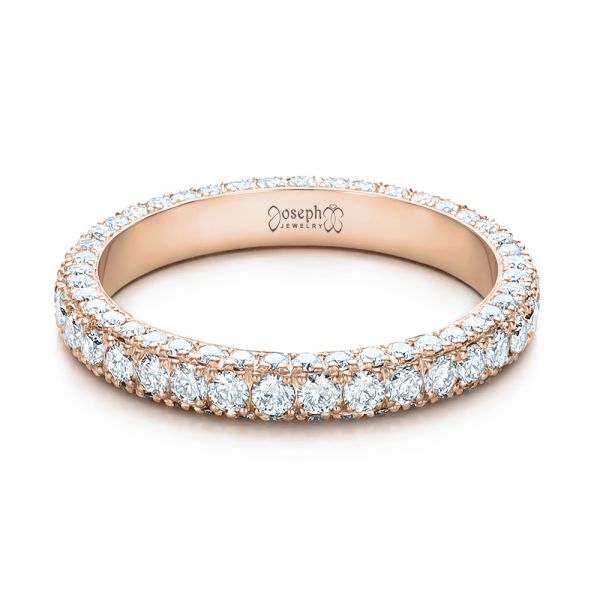 14k Rose Gold 14k Rose Gold Custom Diamond Eternity Wedding Band - Flat View - 101747