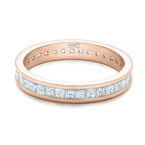 14k Rose Gold 14k Rose Gold Custom Diamond Eternity Wedding Band - Flat View -  102096