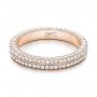 14k Rose Gold 14k Rose Gold Custom Diamond Eternity Wedding Band - Flat View -  102173 - Thumbnail