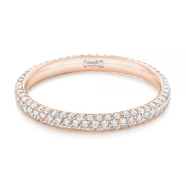 14k Rose Gold 14k Rose Gold Custom Diamond Eternity Wedding Band - Flat View - 102817