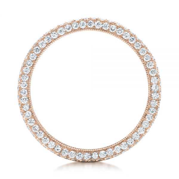 18k Rose Gold 18k Rose Gold Custom Diamond Eternity Wedding Band - Front View - 102173