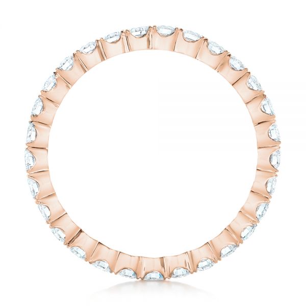 14k Rose Gold 14k Rose Gold Custom Diamond Eternity Wedding Band - Front View - 102370