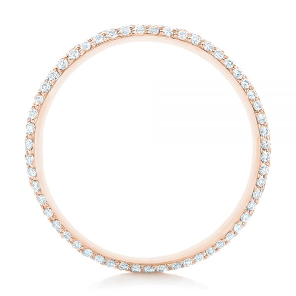 14k Rose Gold 14k Rose Gold Custom Diamond Eternity Wedding Band - Front View - 102817
