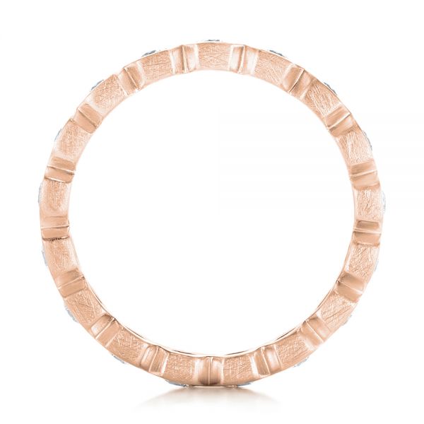 18k Rose Gold 18k Rose Gold Custom Diamond Eternity Wedding Band - Front View -  102918