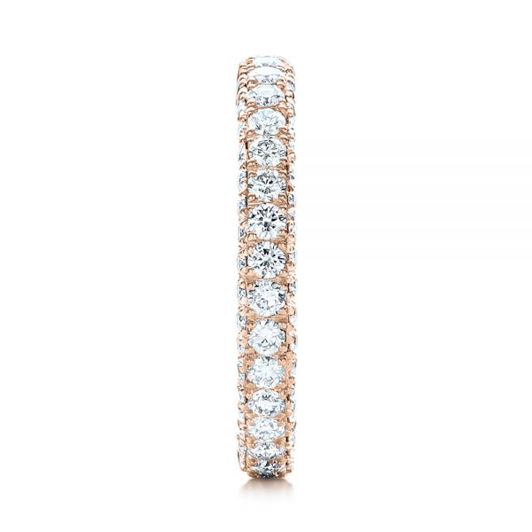 18k Rose Gold 18k Rose Gold Custom Diamond Eternity Wedding Band - Side View -  101747