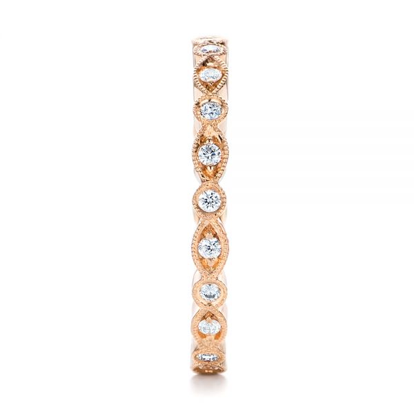 18k Rose Gold 18k Rose Gold Custom Diamond Eternity Wedding Band - Side View -  102132