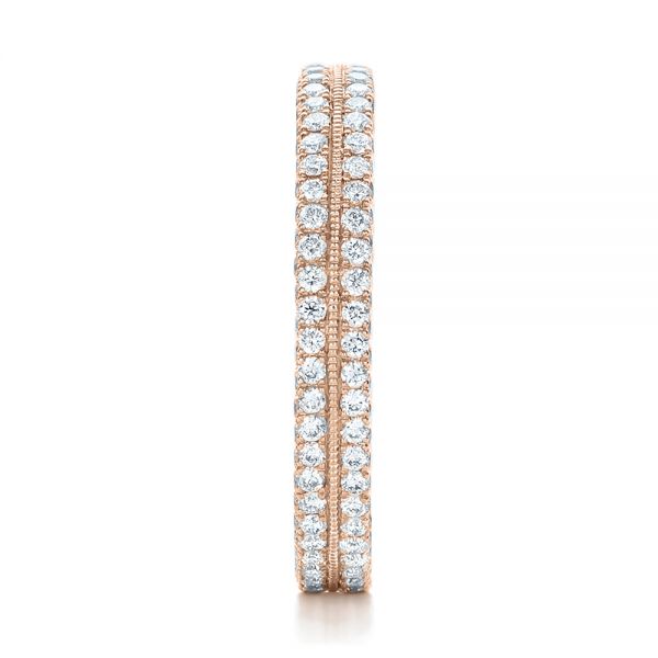 18k Rose Gold 18k Rose Gold Custom Diamond Eternity Wedding Band - Side View - 102173
