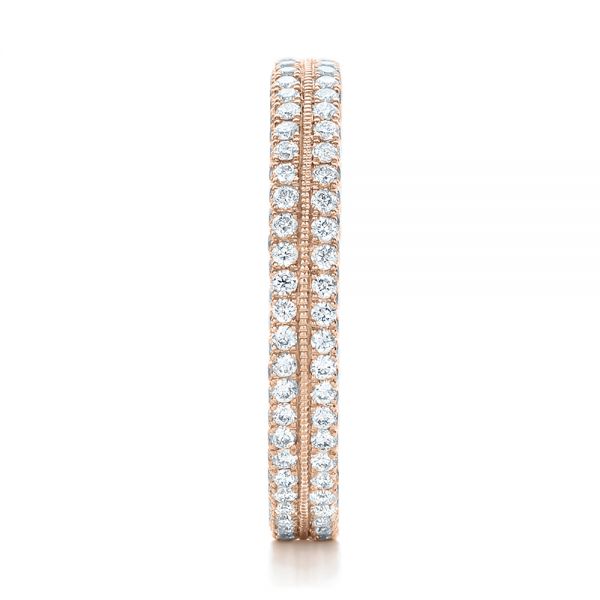 14k Rose Gold 14k Rose Gold Custom Diamond Eternity Wedding Band - Side View -  102173