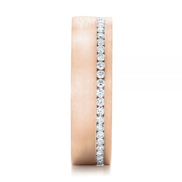 14k Rose Gold 14k Rose Gold Custom Diamond Eternity Wedding Band - Side View -  102284