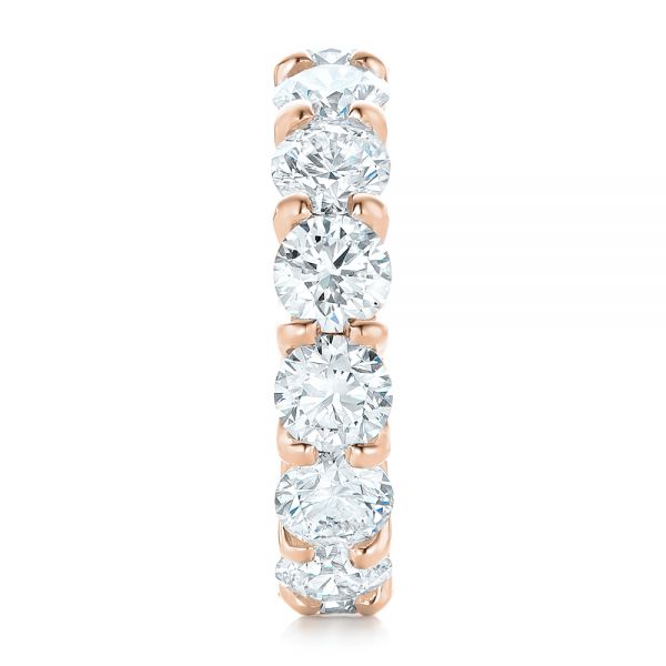 18k Rose Gold 18k Rose Gold Custom Diamond Eternity Wedding Band - Side View -  102342